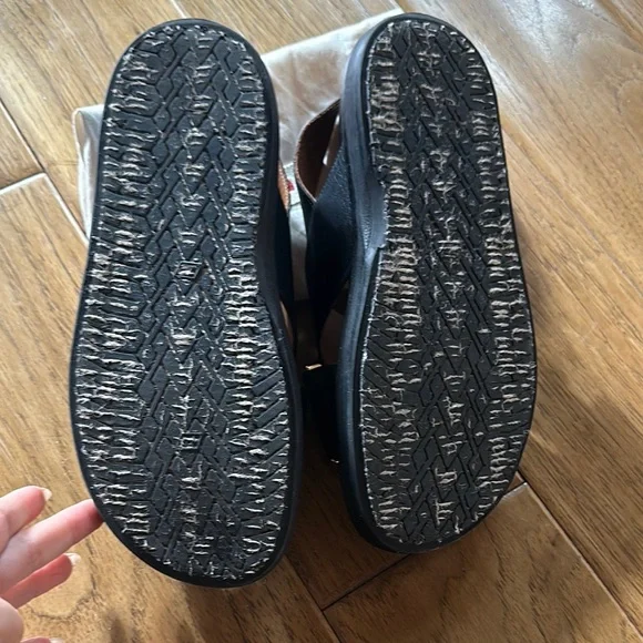 Auth. Marni black leather Fussbett sandal - Picture 5 of 7